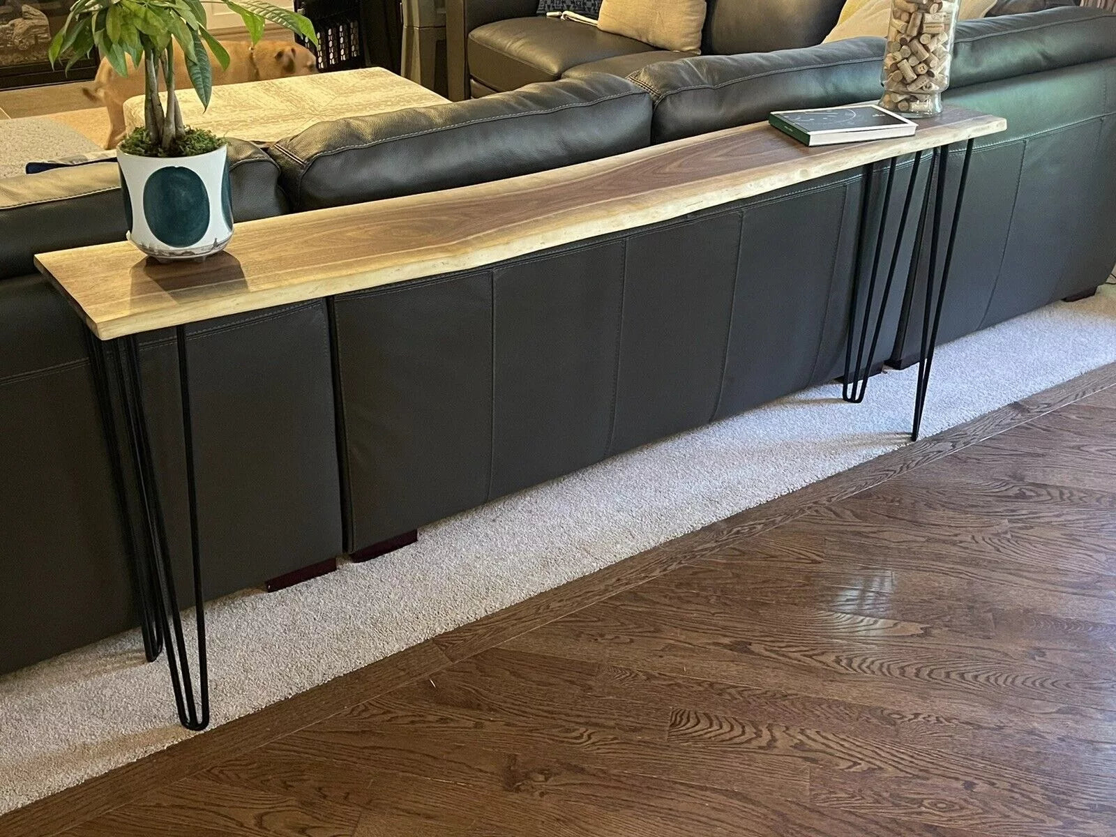 Artisan Choice Black Walnut Console with Hairpin Legs