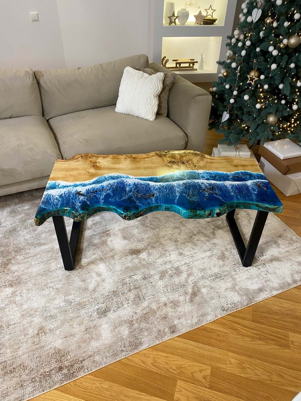 Coastal Wave Art Table