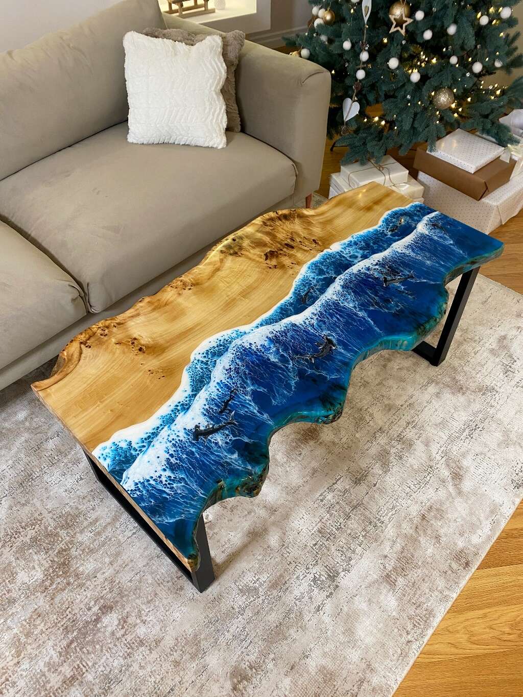 Coastal Wave Art Table