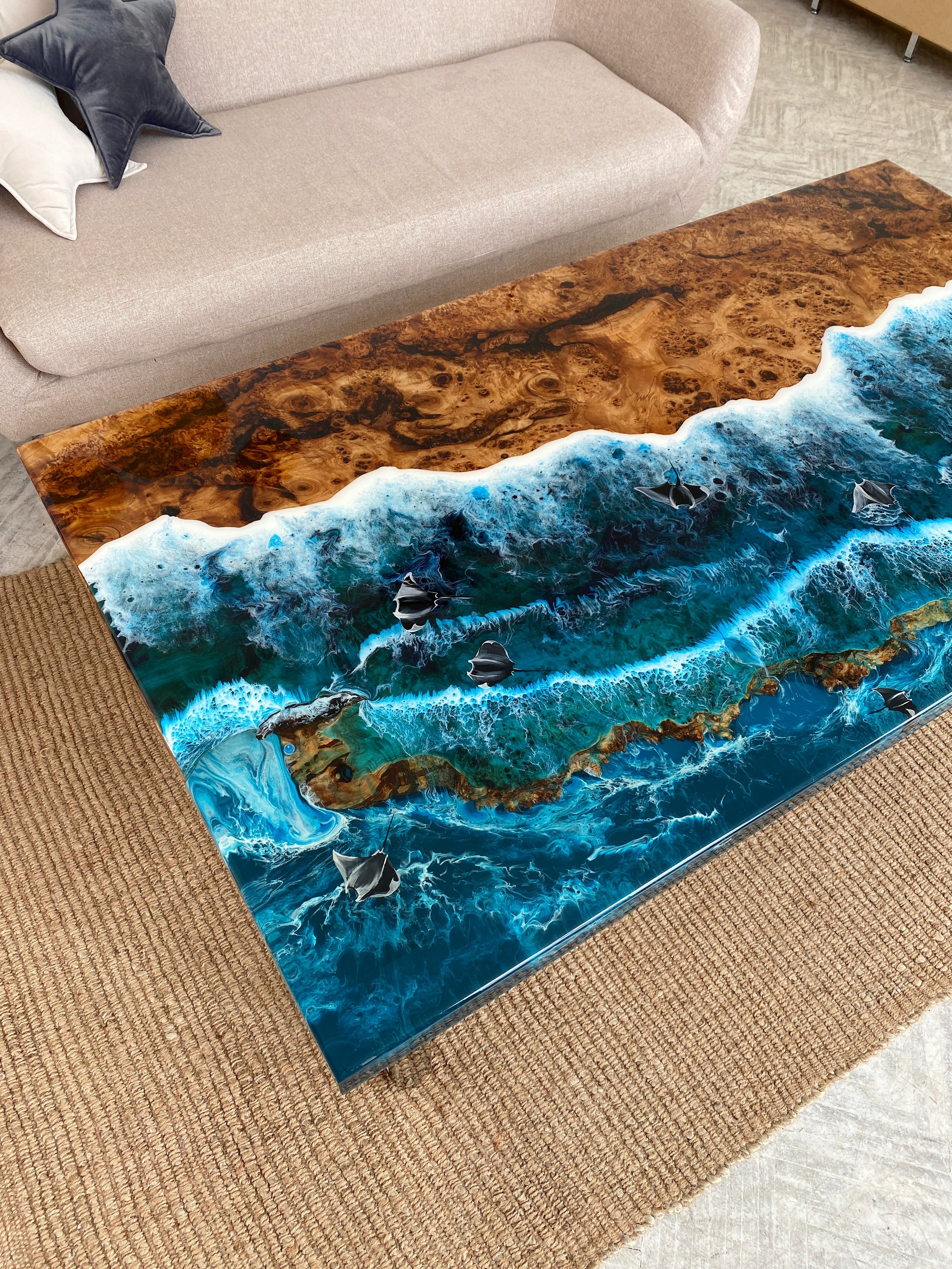 Beach Themed Epoxy Table