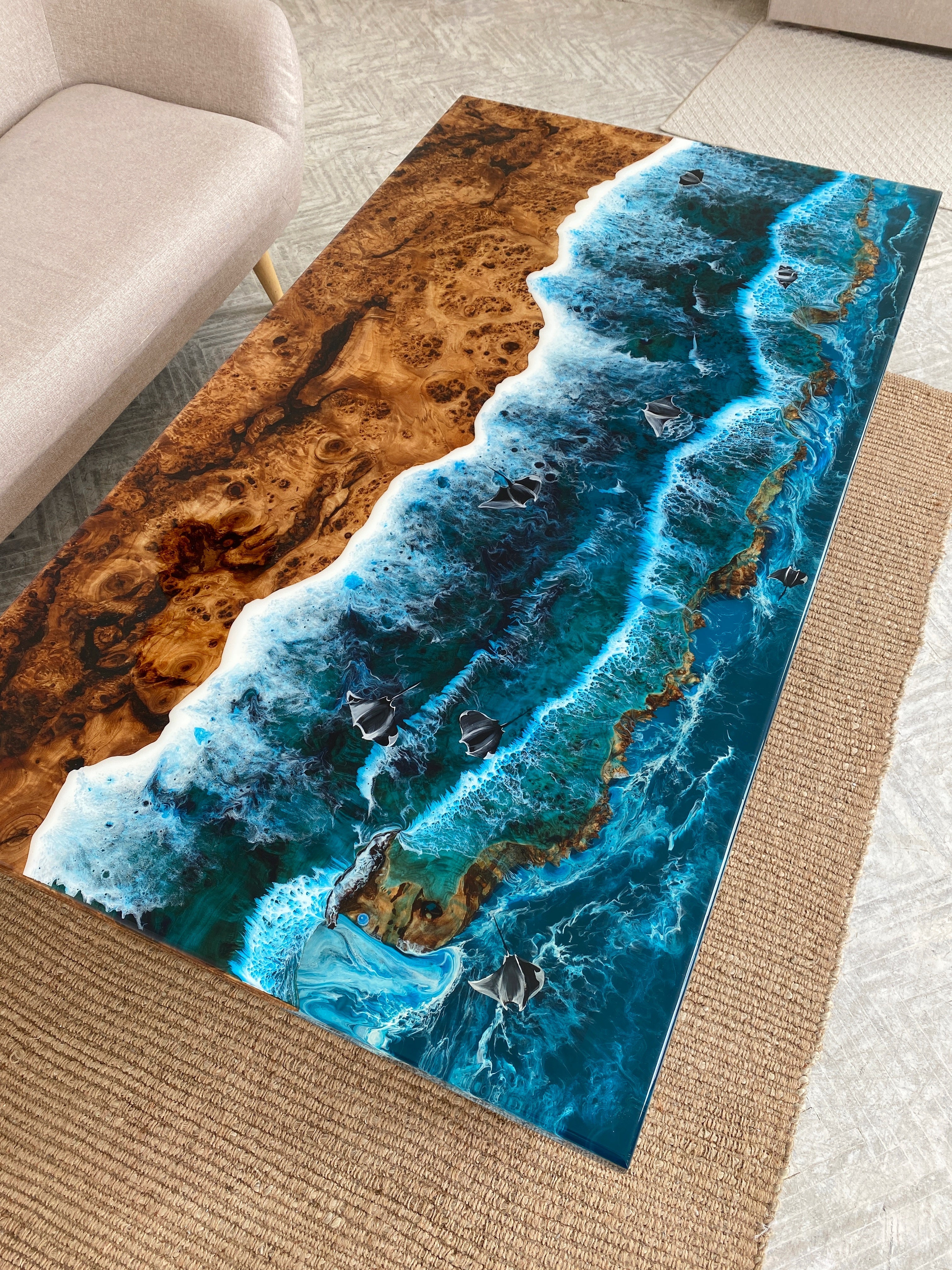 Beach Themed Epoxy Table