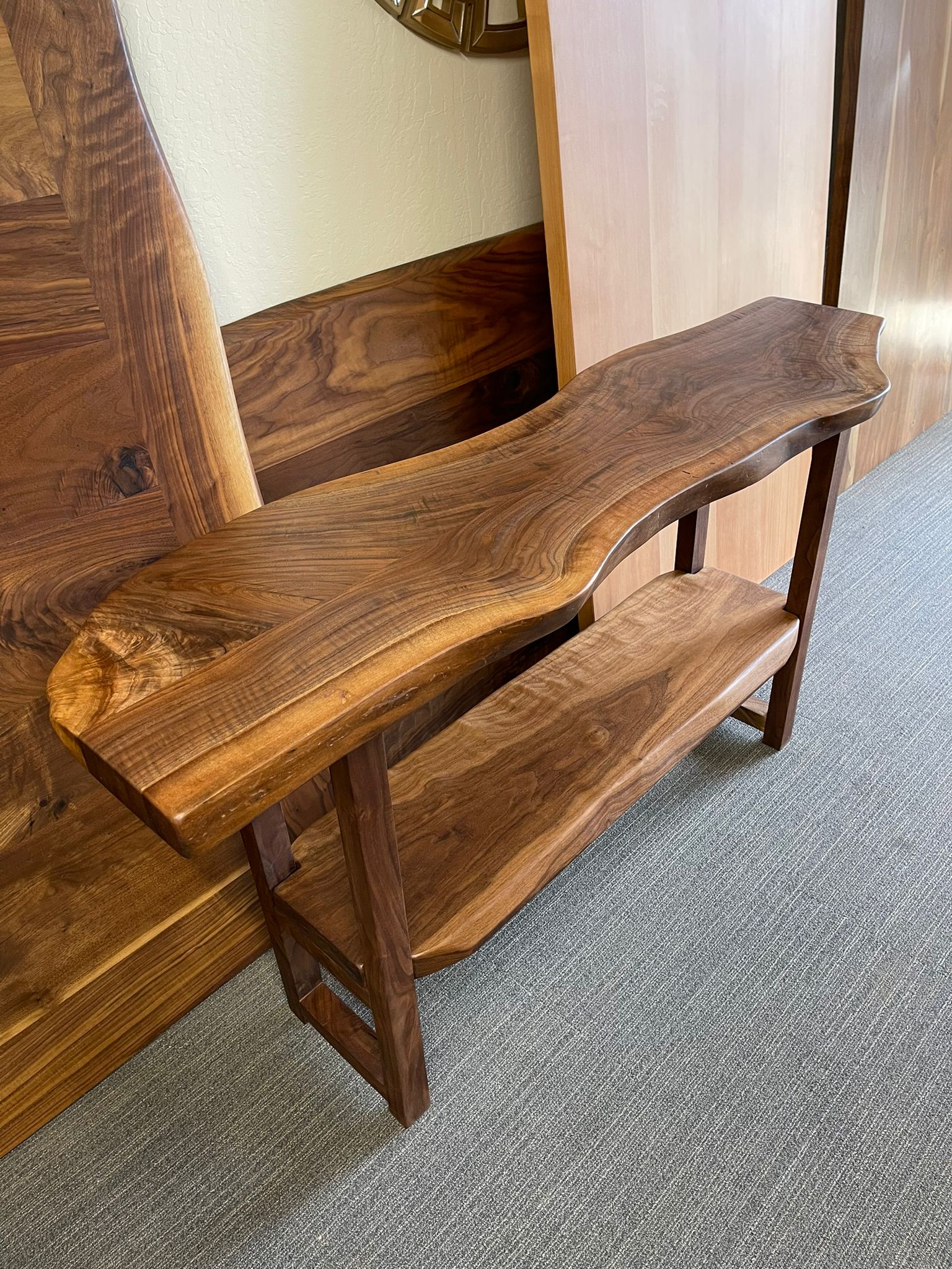 Rustic Elegance Live Edge Walnut Media Console