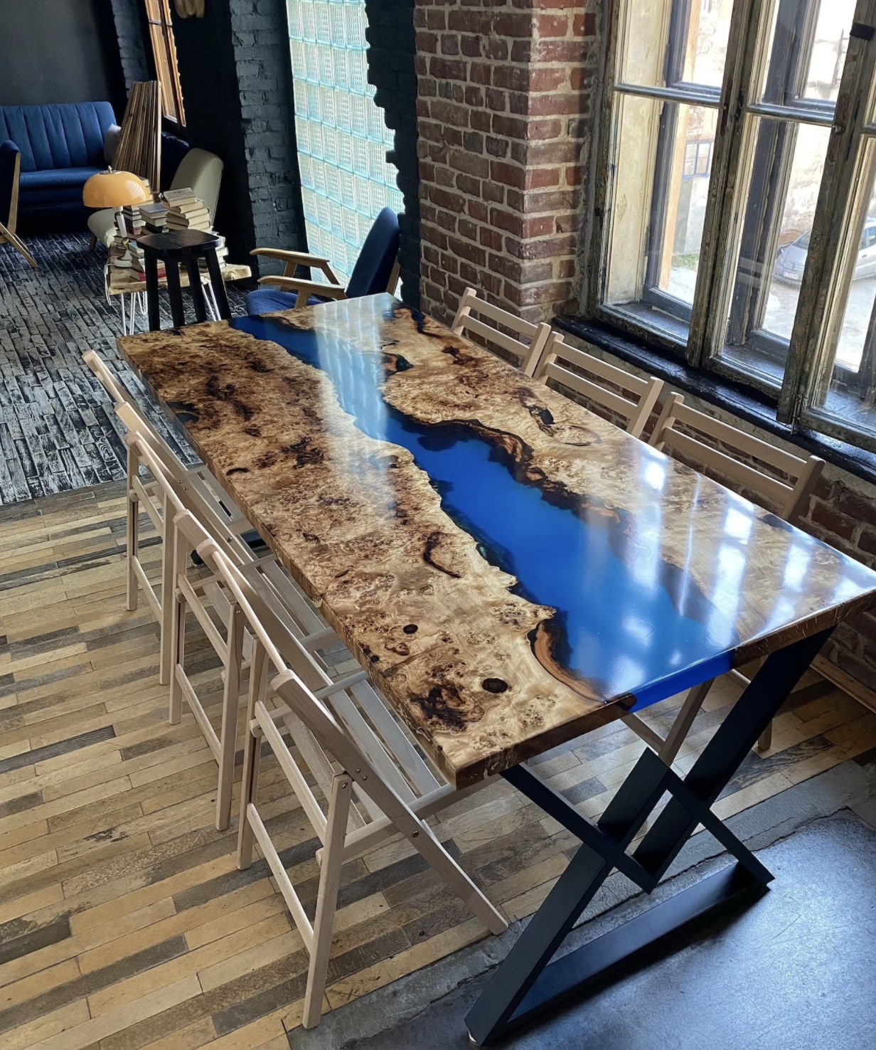 California Maple Epoxy Table – 38″ (width) 2 feets