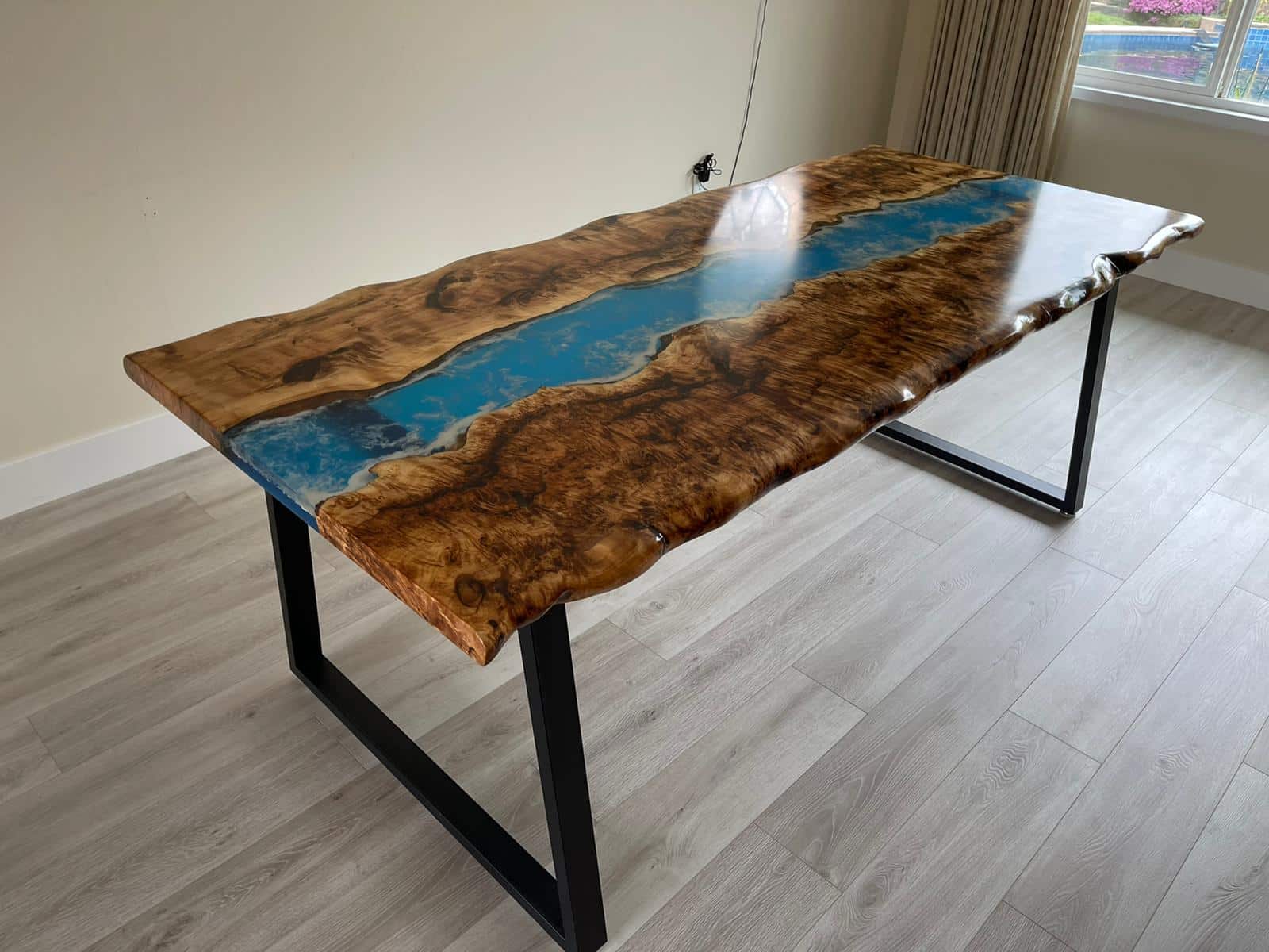 Blue Maple Epoxy Dining Table – 38″ (width) 2 feets