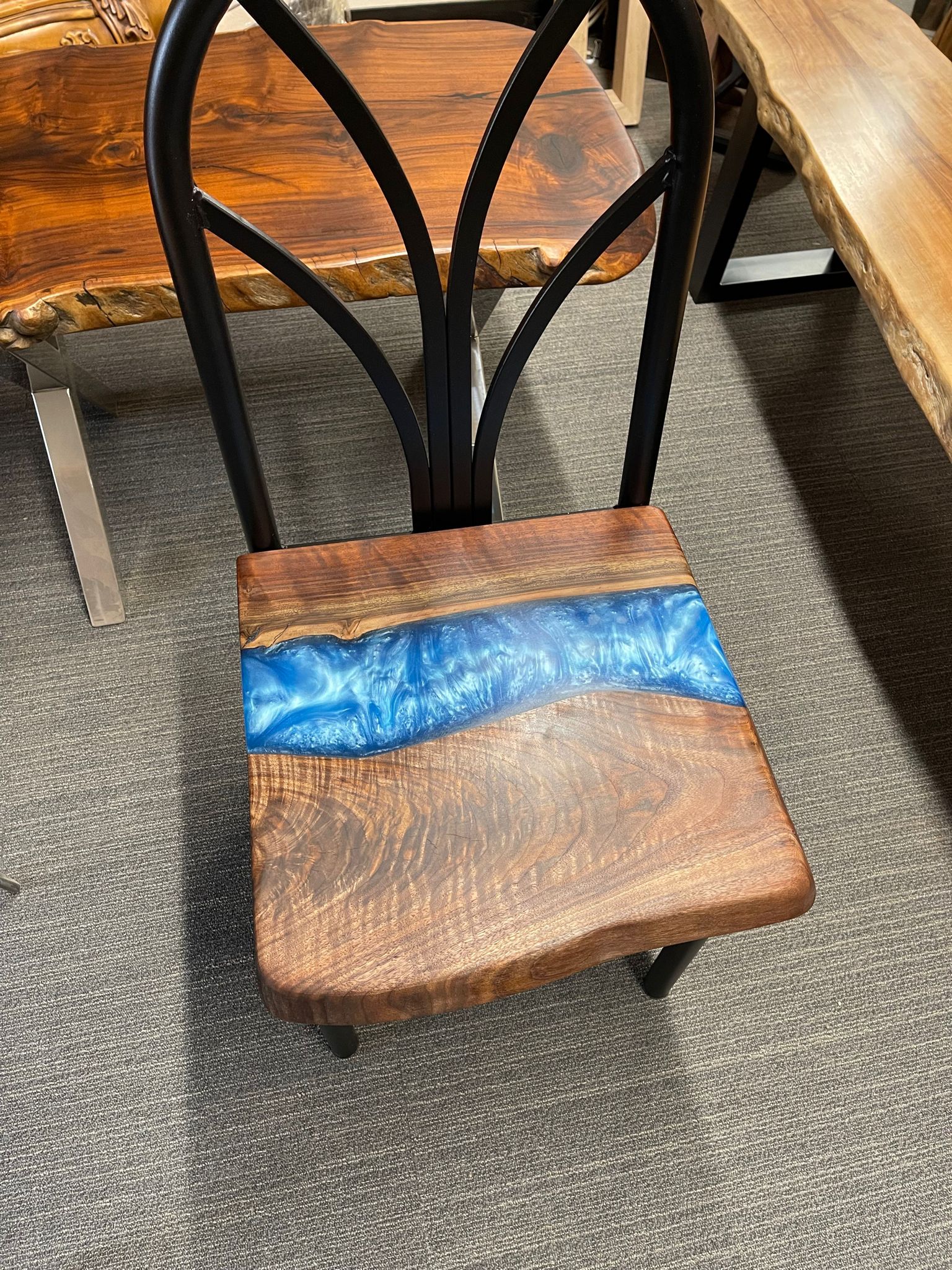 Epoxy Solid Wood Stool