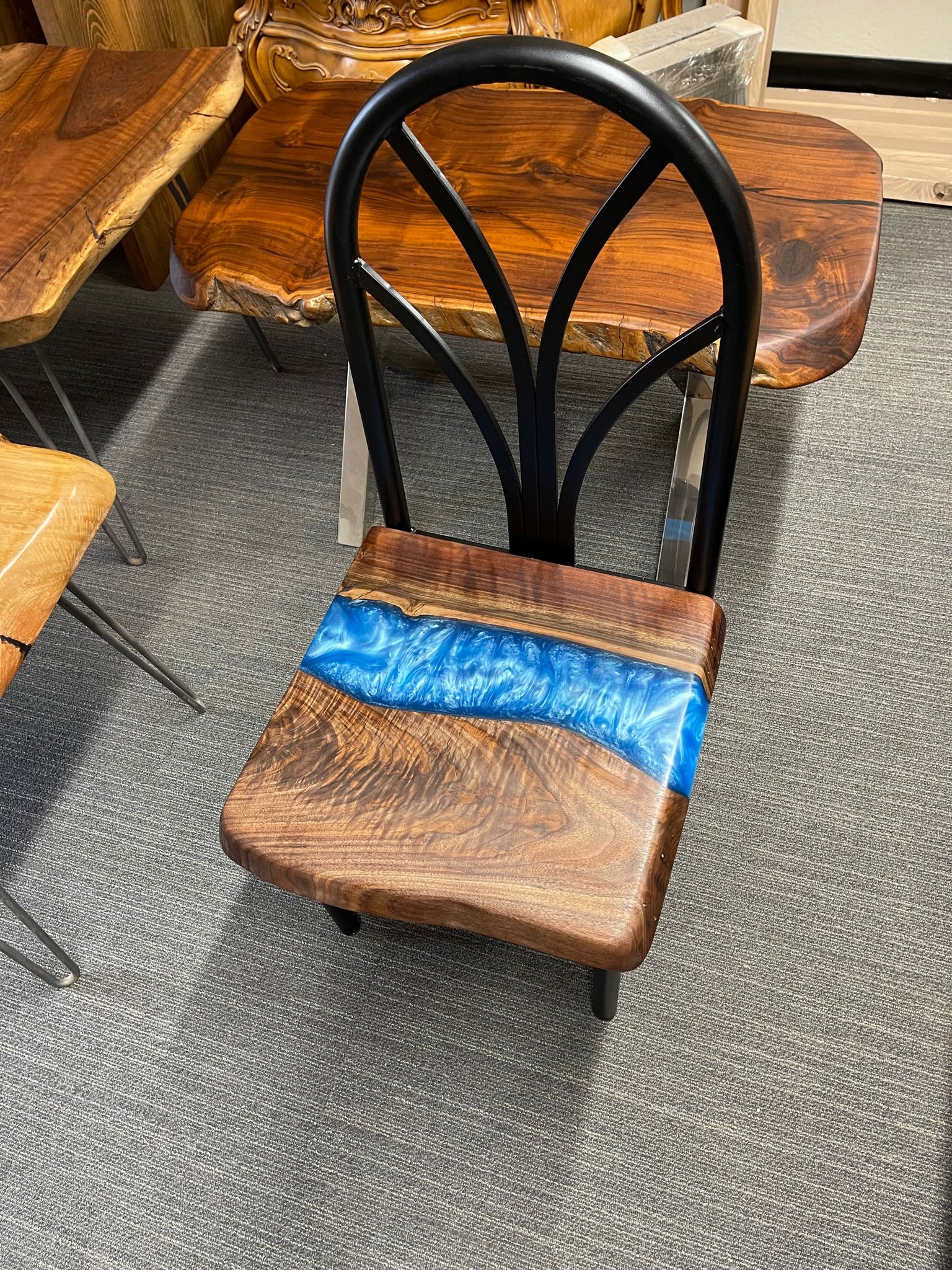 Epoxy Solid Wood Stool