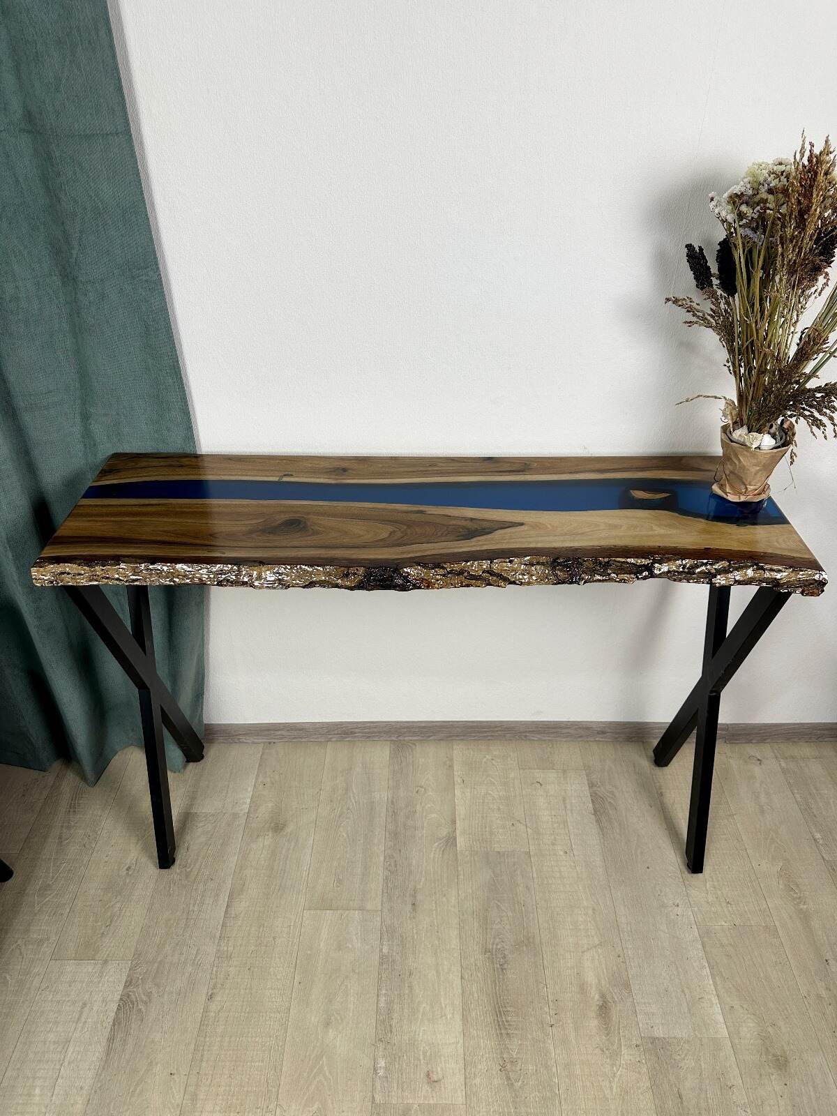 Azure Flow Walnut Console