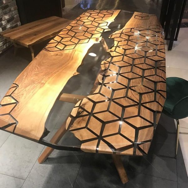 Walnut Wood Epoxy Table