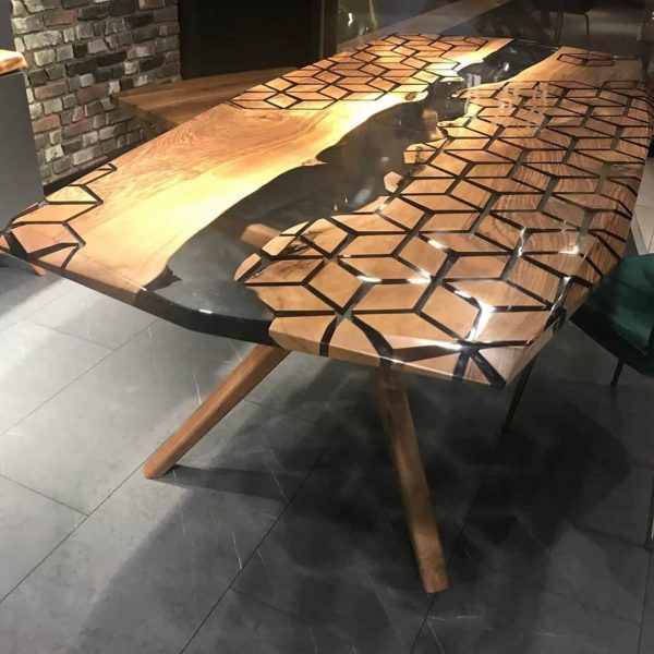 Walnut Wood Epoxy Table