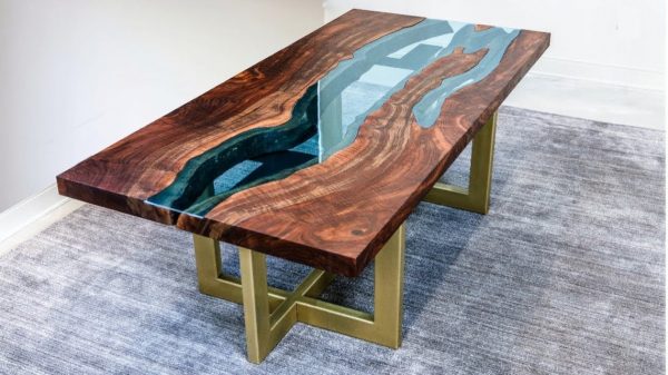 Modern Wood Epoxy River Table