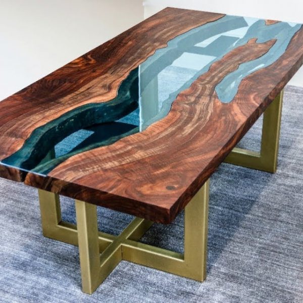 Modern Wood Epoxy River Table