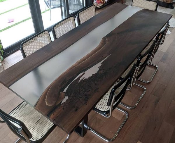 Epoxy and Wood Conference Table