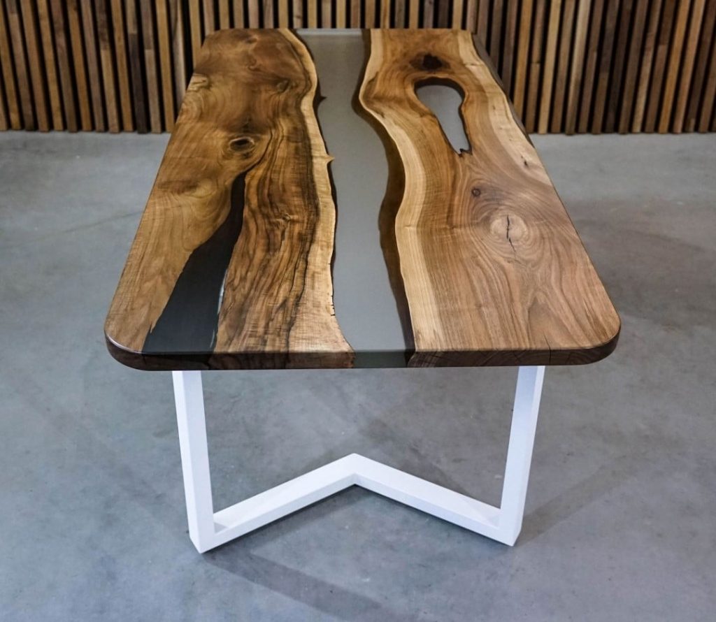 Walnut Epoxy Resin Polyurethane Varnish Table Maxiwoods