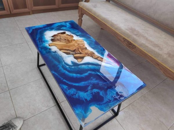 River Coffee Table with Matte Epoxy