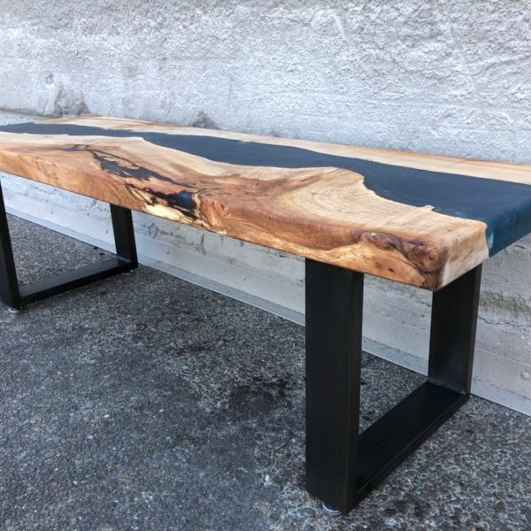 Maple and Epoxy Style Bench