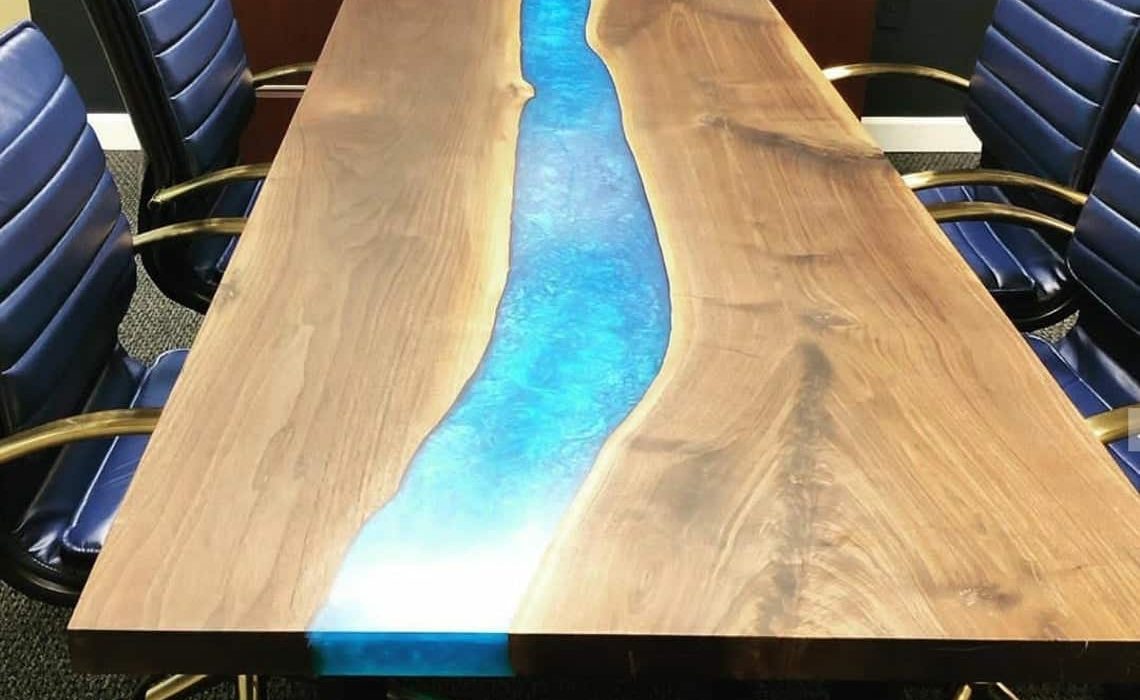 Epoxy River Wood Conference Table