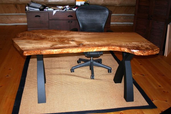 Natural Slab Office Desk. Handmade Rustic