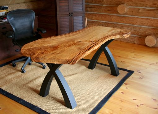 Natural Slab Office Desk. Handmade Rustic