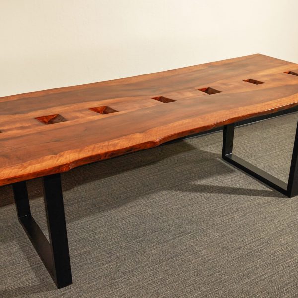 Rustic Conference Dining Table with Holes