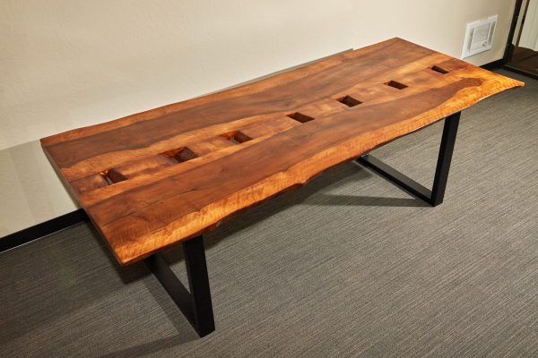 Rustic Conference Dining Table with Holes, Bay Area California