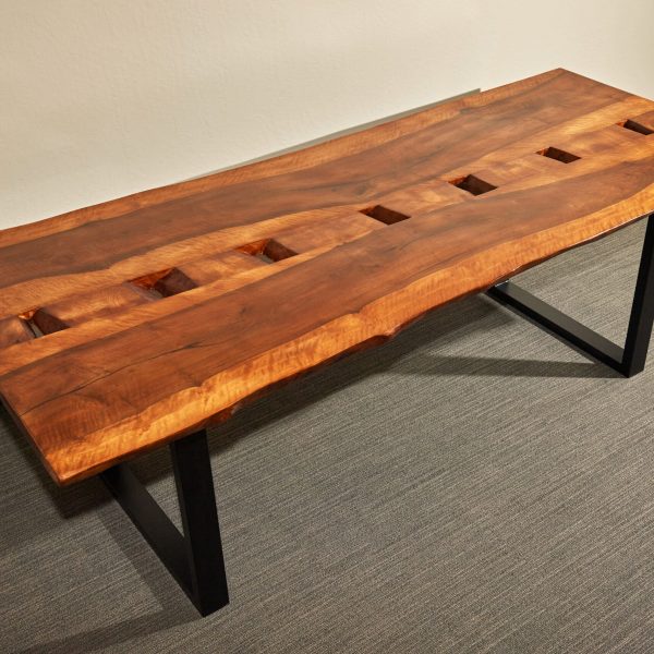 Rustic Conference Dining Table with Holes, Bay Area California
