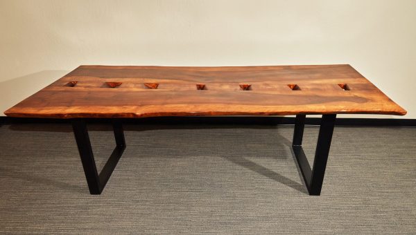 Rustic Conference Dining Table with Holes