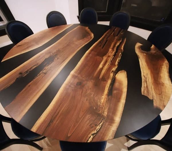 American Maple Epoxy Round Dining Table