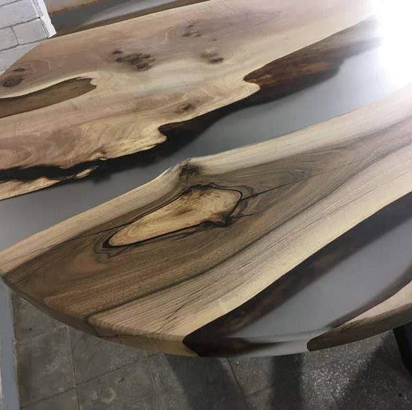 Canadian Maple Epoxy Oval Dining Table