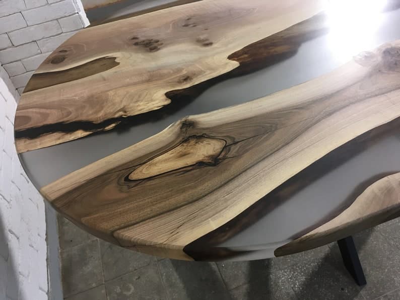 Maldives epoxy resin river dining table , maple wood, islands