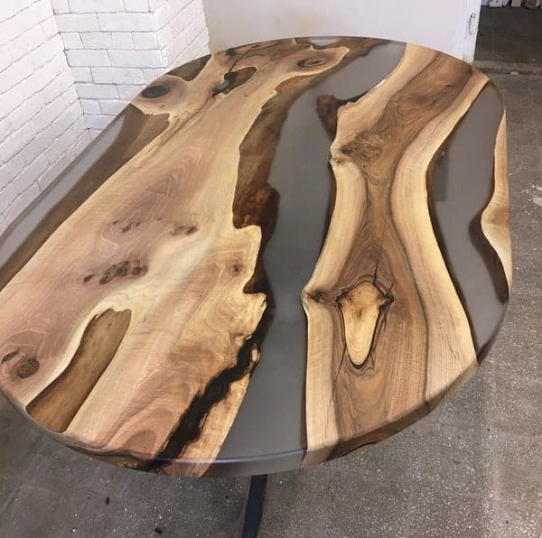 Canadian Maple Epoxy Oval Dining Table