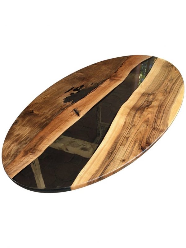 Elm Epoxy Oval Dining Table