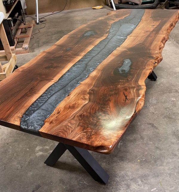 American Walnut Epoxy Acrylic Varnish Dining Table