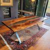 Epoxy Coffee River Table crafted from Black Walnut