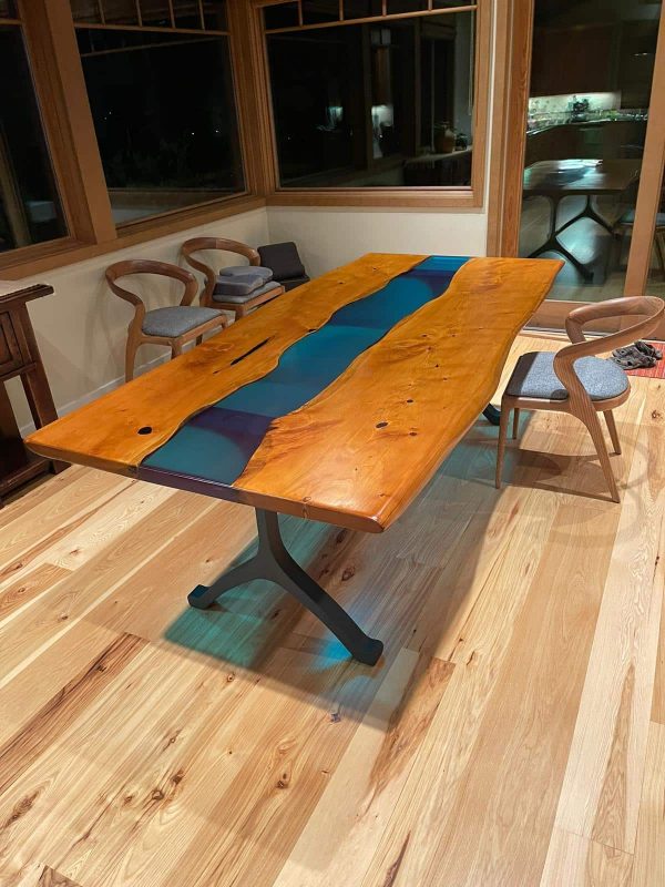 Armagnac Walnut Epoxy Acrylic Varnish Dining Table