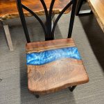 solid wood epoxy stool