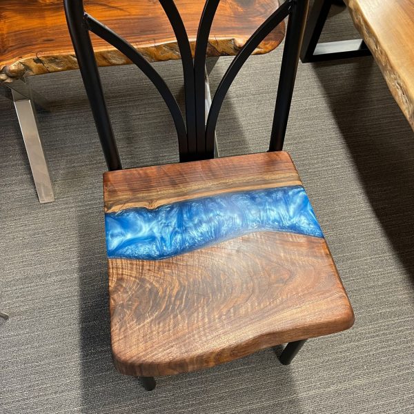 solid wood epoxy stool