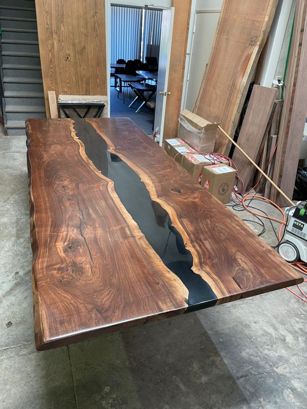 Epoxy River Table Made from Black Walnut
