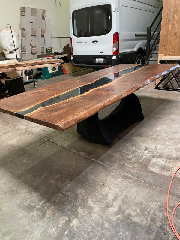 Epoxy River Table Made from Black Walnut