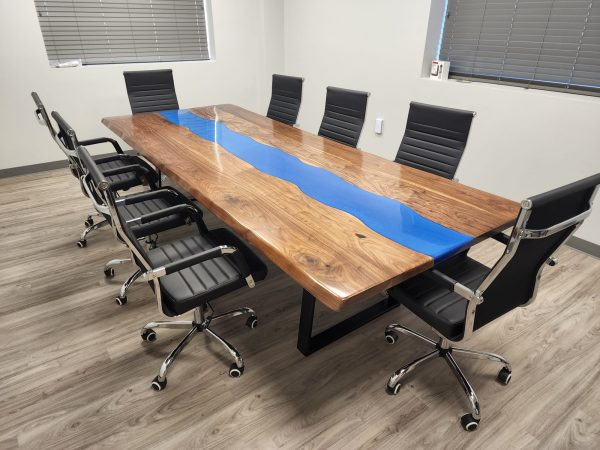 Solid Wood Conference Epoxy River Table