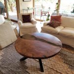 Epoxy Coffee River Table crafted from Black Walnut