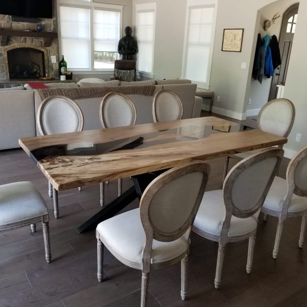 Epoxy Dining Table Crafted from Black Walnut