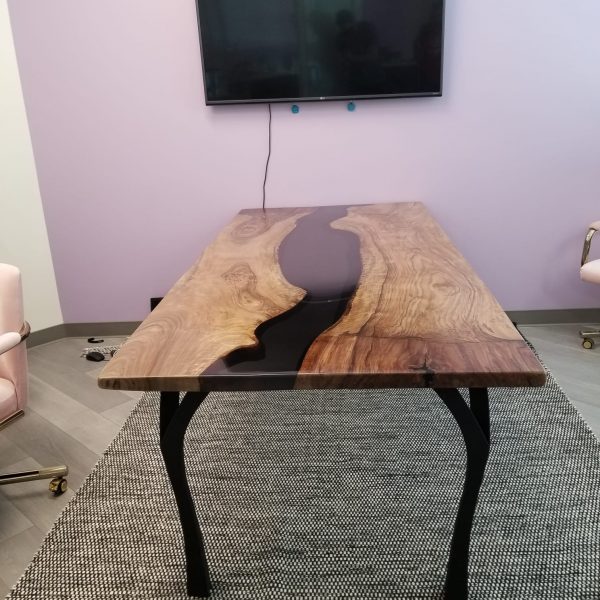 Epoxy Conference Table from Black Walnut