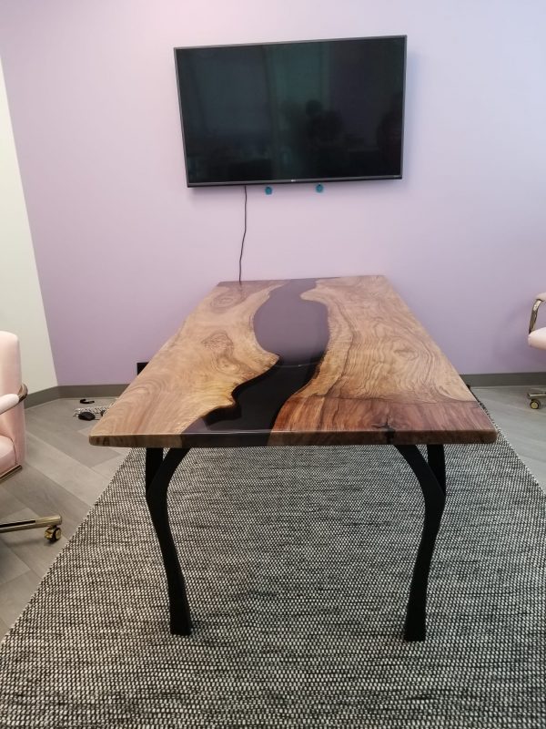 Epoxy Conference Table from Black Walnut